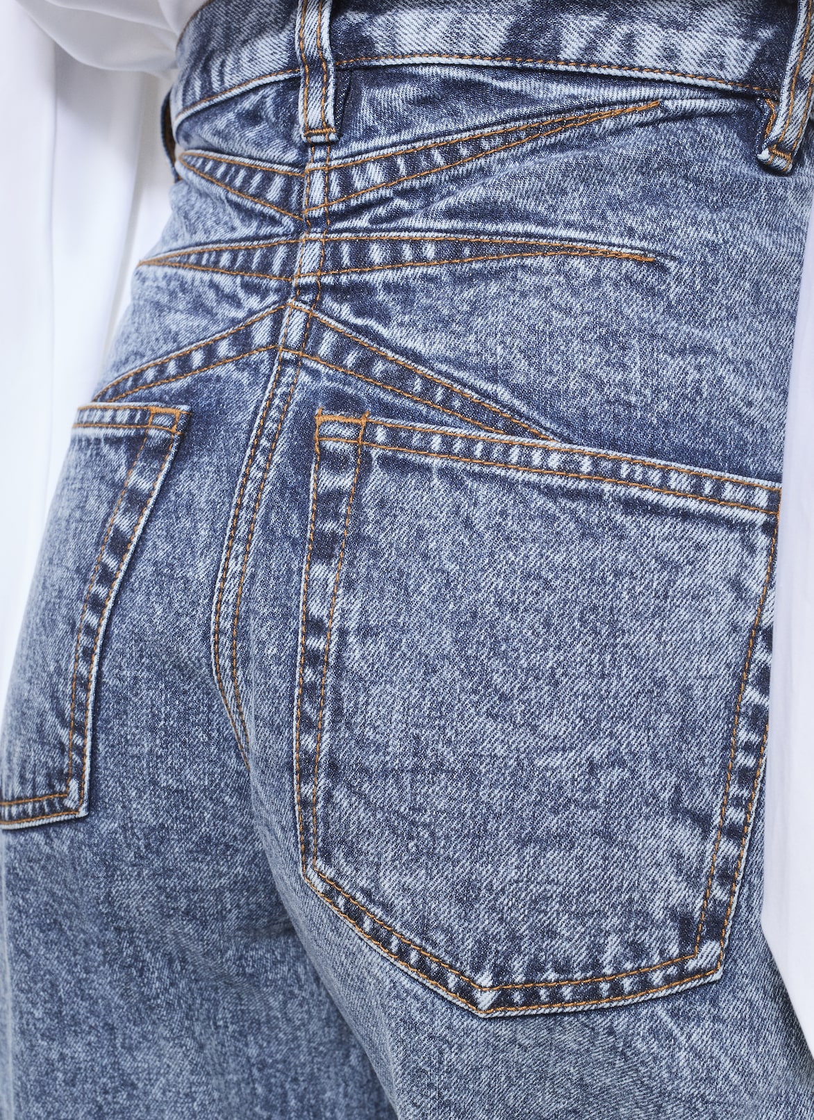 HIGH WAISTED ROUND JEANS ALAÏA LIGHT BLUE HIGH WAISTED ROUND JEANS